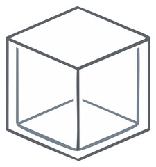 Cube Outlines Transparent Box Structure Isometric View Abstract 3D Shape
