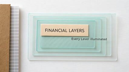 Transparent financial layers illustration showcasing various levels of financial concepts and their interconnections for educational purposes