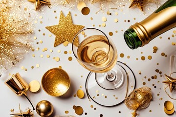 Party fashion background with champagne