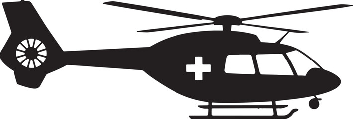 Medical Air Transport Emergency Helicopter Vector Illustration for Hospital, Urgency Care