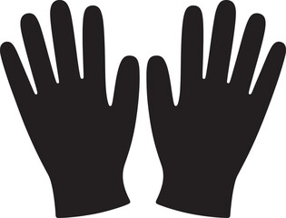 Obraz premium Pair of Safety Work Gloves Hands Protective Workware Minimalistic Vector Icon