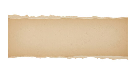 Blank torn brown paper texture banner with ragged edges for text message or copy space isolated PNG with Transparent Background