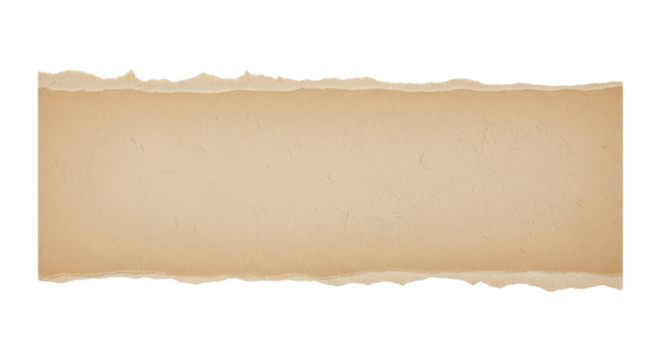 Blank torn brown paper texture banner with ragged edges for text message or copy space isolated PNG with Transparent Background - Powered by Adobe
