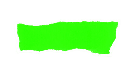 Piece of Green Torn Paper Cutout Edge Rough Texture Design Element Scrapbooking.