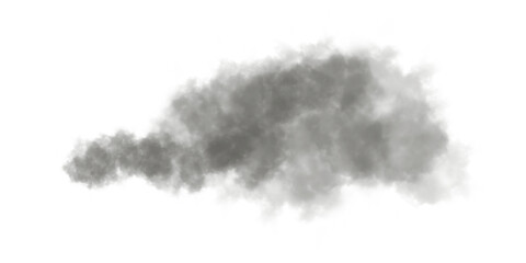 Black watercolor cloud with soft smoky texture and misty edges on white. Abstract fog and ink...