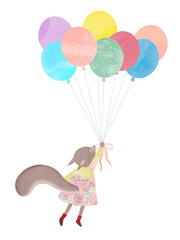 リスと風船