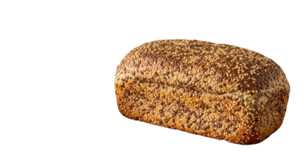 Whole Grain Rye Bread Loaf with Seeds isolated PNG with Transparent Background