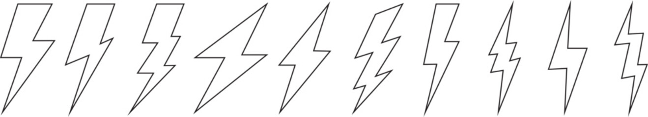Energy lightning icon in black and white