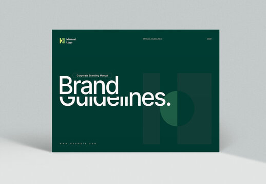 Dark Green Minimal Brand Guidelines Template Modern Corporate Branding Manual Design