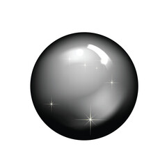 Realistic glossy glass ball.Abstract 3D light bubble