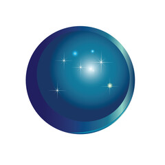 Realistic glossy glass ball.Abstract 3D light bubble