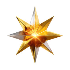 Obraz premium Golden star tree topper shining metallic ornament radiant holiday decor