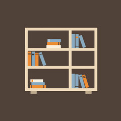 Bookshelf filled with books of various colors and sizes, a symbol of knowledge and learning.