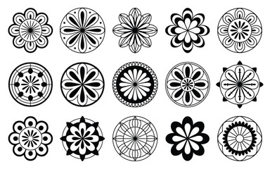 Vector art of collection of floral mandala patterns