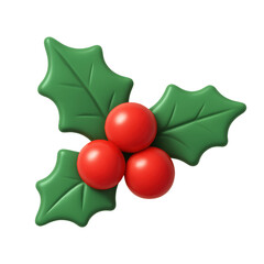 Festive 3D Cartoon Decoration Simple Christmas Holly Leaf