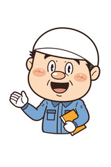 工場や現場で働く男性作業員が解説しているイラスト｜不安全行動・不安全状態・労働災害