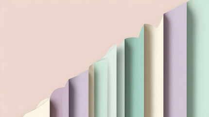 Soft Pastel Layered Papercut Background – Elegant 16:9 Minimalist Design