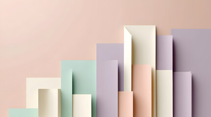 Soft Pastel Layered Papercut Background – Elegant 16:9 Minimalist Design
