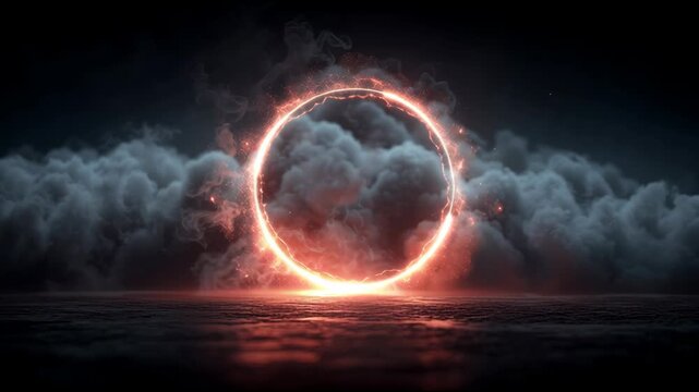 A glowing plasma ring swirling with intensity, symbolizing fusion, creation, and innovation. Ideal for science, technology, and cinematic branding visuals.