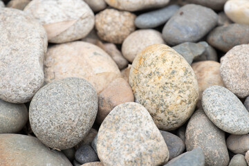 close up River Pebbles on the ground