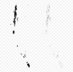 Scribble sketch style vector illustration of the Andaman and Nicobar Islands map, India