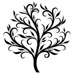 Obraz premium Parsley tree silhouette on white background