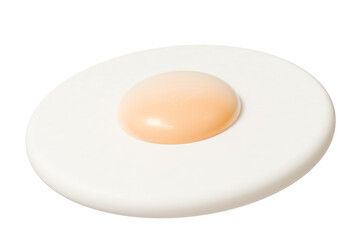 3d fried egg icon. breakfast food concept. Minimal cartoon sunny-side-up yolk breakfast for food app icon banner. isolated on white background. 3d render.