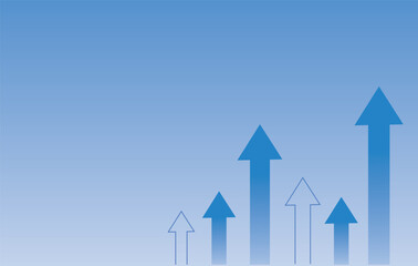 Arrow pointing upwards background. Business and market growth concept. Close-up. Eps