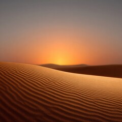 Dramatic sunset over dunes desert landscape digital photography tranquil environment wide-angle view nature's beauty