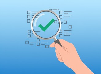 Analyzing data insights digital workspace infographic clear background eye-level view data validation