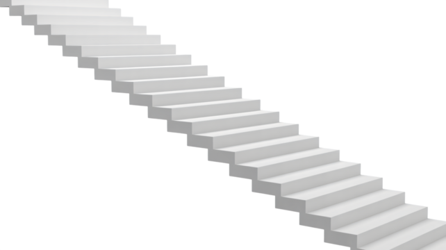 Ascending staircase leading upward, symbolizing progress and achievement