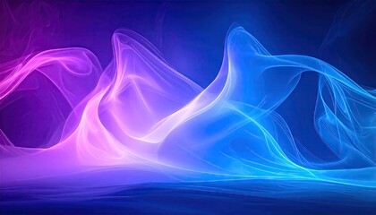 Abstract Waveform Visualization with Luminous Nodes in Blue and Purple Hues on Dark Background Creates a Futuristic Digital Art Vibe