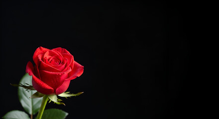 Fototapeta premium red rose on black