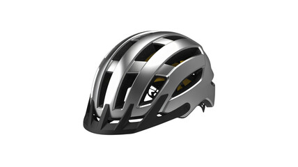 Fototapeta premium Sleek silver cycling helmet for adventurous rides