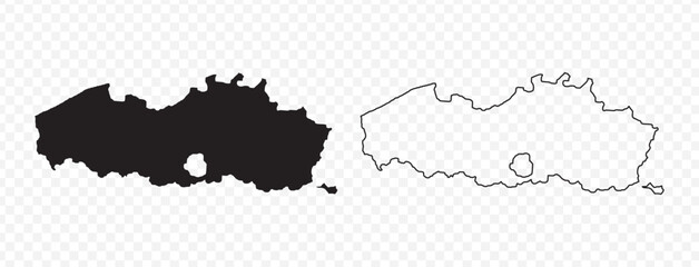 Scribble sketch style vector illustration of the Flemish Region (Flanders) map in Belgium