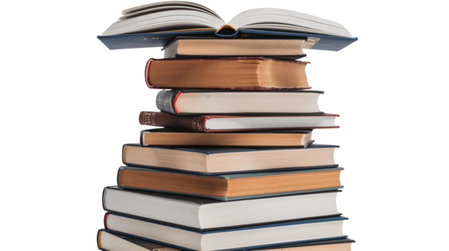 Stack of knowledge, learning, and wisdom opens doors