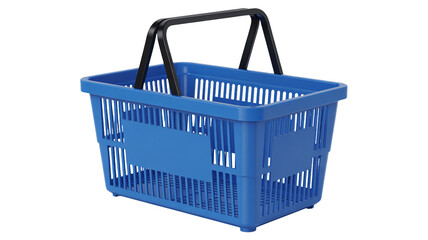 Fototapeta premium Blue shopping basket ready for your next grocery haul