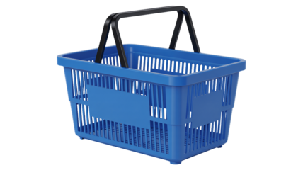 Blue shopping basket ready for your next grocery haul