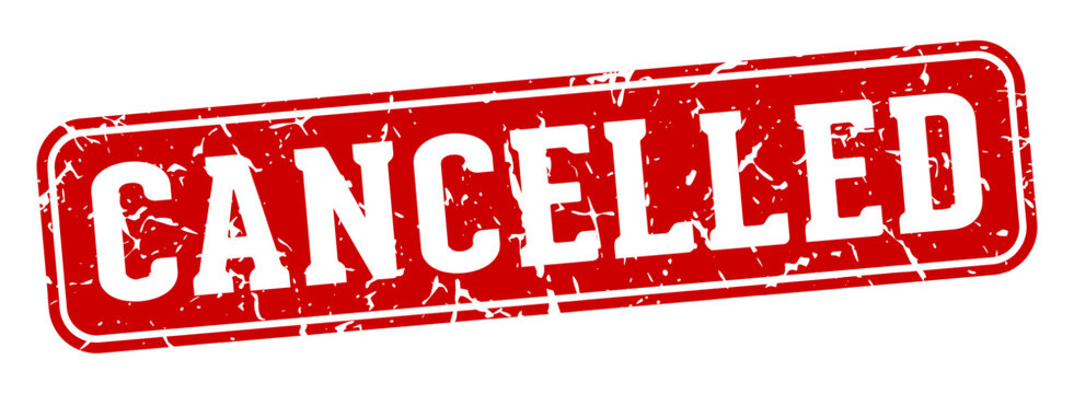 cancelled rectangular sign. cancelled stamp