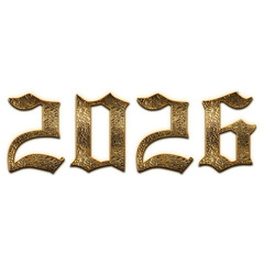Golden Year 2026: A detailed, stylized numeral composition, exuding an aura of timeless elegance and anticipation for the future.