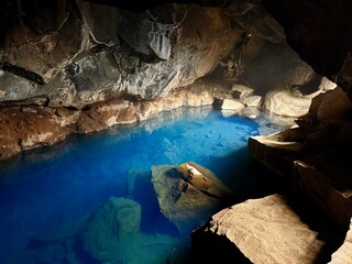 Grjótagjá Geothermal Cave Hot Spring, Mývatn Area, North Iceland