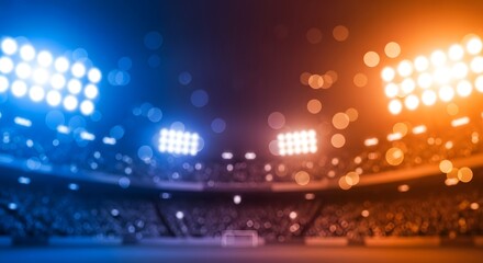 Blurred Stadium Lights A Vibrant Backdrop for Sporting Events and Enthusiastic Crowds
