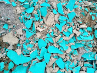 Broken Turquoise Wall Paint and Plaster Texture Background