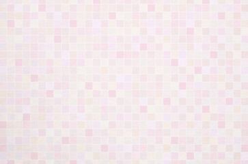 Soft pastel pink and peach tone gradient geometric grid pattern background. Minimal abstract square pattern with washi paper texture.