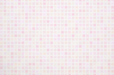 Soft pastel pink and peach tone gradient geometric grid pattern background. Minimal abstract square pattern with washi paper texture.