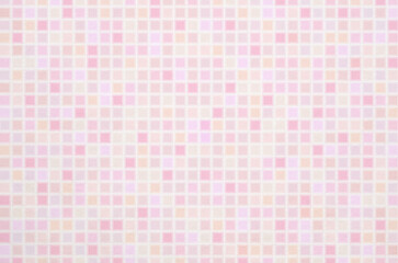 Soft pastel pink and peach tone gradient geometric grid pattern background. Minimal abstract square pattern with washi paper texture.