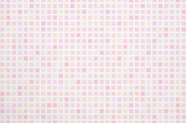 Soft pastel pink and peach tone gradient geometric grid pattern background. Minimal abstract square pattern with washi paper texture.