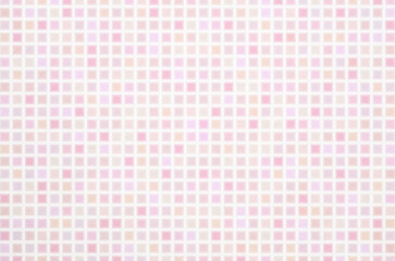 Soft pastel pink and peach tone gradient geometric grid pattern background. Minimal abstract square pattern with washi paper texture.