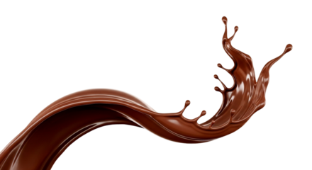 Chocolate splash isolated on transparent background, a delicious and decadent treat for any dessert or sweet craving