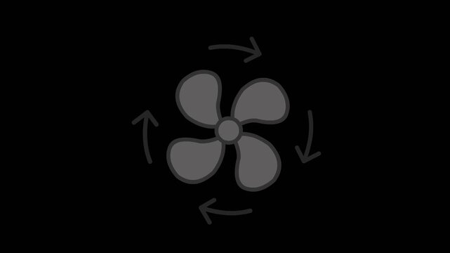 Air cooler ventilation animation with alpha 